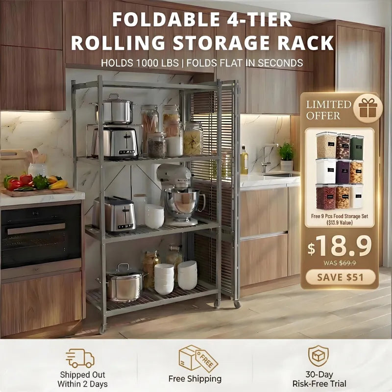 No Assembly Required! 360° Rotating Shelf for Easy Access