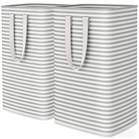 72L Heavy-Duty Striped Storage Hamper (2-Pack)